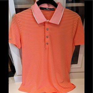 Ralph Lauren short sleeve golf shirt, medium, classic cut, in bright tangerine!